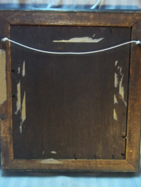 Painting on wood English husar with horse signed. Schilderij 35,5 bij 30,5 cm met lijst 45 bij 40 cm. gesigneerd M.W.S. Topps- 1906 olieverf op hout, zeer gedetailleerd, goede staat. gebruikssporen.