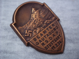 German tinnie, rally badge. Duitse tinnie Beambten Gautagung NSDAP Stuttgart 11-2-34