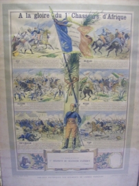 Franse herinneringsplaat van het 1e Regiment Chasseurs d´Afrique, niet ingevuld.