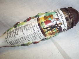 German pipe, bought by vetrans.Duitse reservisten pijpenkop. 2e Batt. 1e Garde Feld Artillerie Regiment Berlijn 1904- 1907. met miniatuur artillerie pickelhaube, helaas zonder embleem.