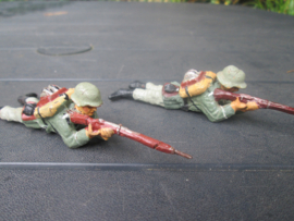 ELASTOLIN 2 German soldier shooting. 2 Duitse soldaten liggend.