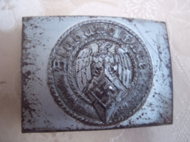 German HJ buckle Hitler youth, nicely marked ASMANN RzM stamp ges.gesch. with several numbers, Duits metalen Hitler Jugend gesp mooi gemarkeerd, duidelijke slag goede kwaliteit.