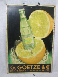 Blikken reclame plaat CITRONETTE - G. Goetze in Lier 1951.