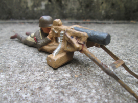 ELASTOLIN American soldier behind machine gun. Amerikaanse soldaat achter mitrailleur mint staat
