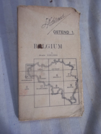 British map Belgium OSTEND from the War Office 1911, nice detailed map. Engelse leger kaart Belgie Oostende Ieper, het Westelijk front, mooi gemarkeerd leuk WO1 document uit 1911.