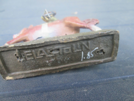 ELASTOLIN German soldier officer on horse. Duitse wehrmacht officier metalen stijgbeugel. leuke set