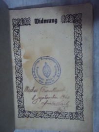Duits Front Liederbuch met Widmung, van de bond van oudstrijders 1940- Stahlhelmbund.