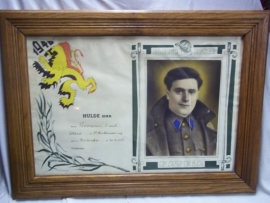 Belgium remembrance of a Air Force regiment soldier in 1940 very rare.Belgische herinneringsplaat van een soldaat die in 1940 dienst deed bij het Luchtvaart Regiment apart