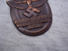 German tinnie, rally badge. duitse tinnie NSFK - Reichswettbewerb für Segelflugmodelle Wasserkuppe. 26-29/ 5/ 1939 - N.S. Fliegerkorps. met hersteller, zeldzaam.