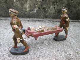ELASTOLIN British medical corps Engelse rode kruis soldaten met brancard.