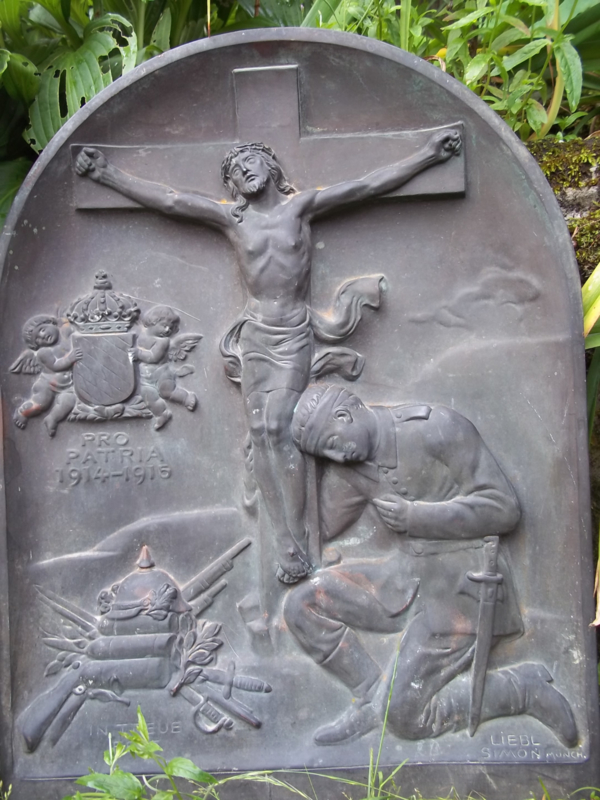 Bronzen gedenkplaat Bayern, gesigneerd brons, Liebl. Simon - München afmeting 36 bij 47 cm. UNICA. eenmalig gemaakt voor een bepaald monument of graf, zeer bijzonder.