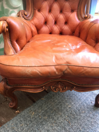 Leren barok fauteuil "Chesterfield"