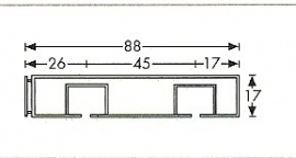 2 Spoors profi rail wit 100 cm tot 600 cm