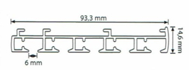 5 Spoors starrails 100 cm tot 600 cm