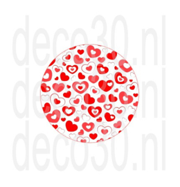 Sluitsticker liefde multi hartjes rood