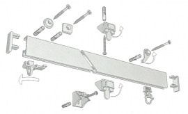 Schilderij rail wit of alu 100 cm tot 600 cm