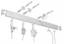 Schilderij rail wit of alu 100 cm tot 600 cm