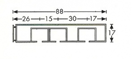 3 Spoors profi rail wit 100 cm tot 600 cm