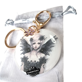 Mystic Angel – Handgemaakte tashanger en sleutelhanger. GEEN verzendkosten