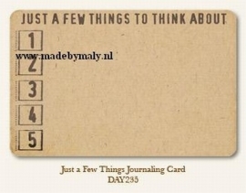 Just a few things journaling card - My Minds Eye * DAY235