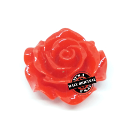 Roos bloem kraal 28 mm rood