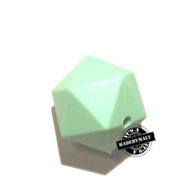 Siliconen hexagon facet kraal 17 mm, mint