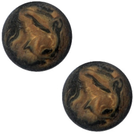 Cabochon Polaris Perseo 12mm matt Black smoke topaz