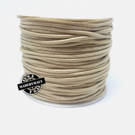 Waxkoord  beige 2 mm. dik, per meter