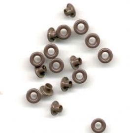 10 ronde eyelets bruin