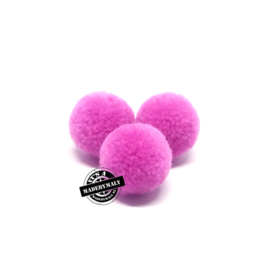 pompom rozeviolet * 15 mm - per 10 stuks