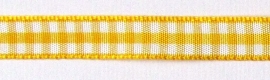 1 meter geruite band geel-wit