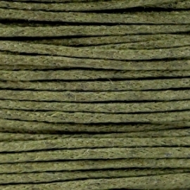 Waxkoord Army green 1 mm. dik, per meter