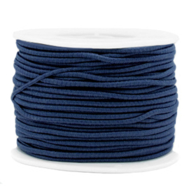 Koord elastiek 2 mm. donkerblauw, per meter - elastisch koord