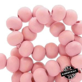 Houten kraal 6 mm rond Light Ballet Pink roze