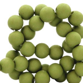 Mat acryl kralen rond 8 mm  green, 30 stuks