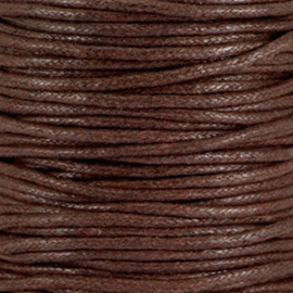 Waxkoord  chocolate bruin 2 mm. dik, per meter