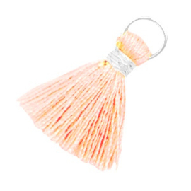 Ibiza style mini kwastje Zilver-rose peach