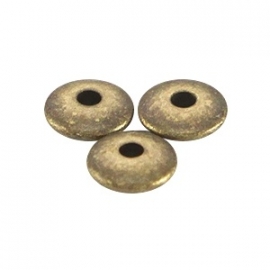 DQ metaal disc kraal 4x1.5mm Antiek brons (nikkelvrij)