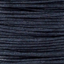 Waxkoord donker marine blauw 1 mm. dik, per meter