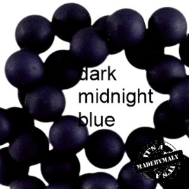 Mat acryl kralen rond 6mm Dark midnight blue, 40 stuks