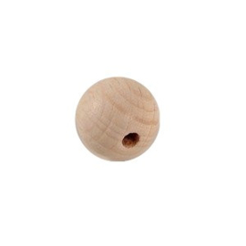 Houten kralen 15 mm. groot beukenhout, blank