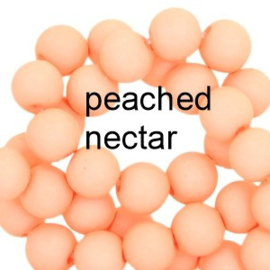 Mat acryl kralen rond 6mm Peached nectar, 40 stuks