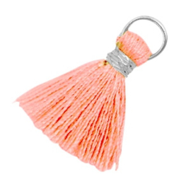 Ibiza style kwastje 2cm Zilver-Rose Peach