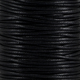 Waxkoord zwart 2 mm. dik, per meter