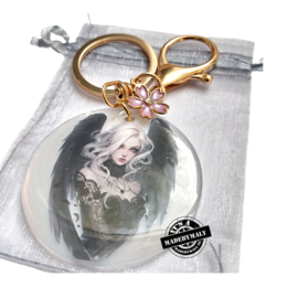 Shadow Rose Angel – Handgemaakte tashanger en sleutelhanger. GEEN verzendkosten