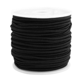 Koord elastiek 1,5 mm. zwart, per meter - elastisch koord