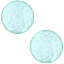 Cabochons basic mandala 12mm Light turquoise