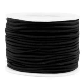 Koord elastiek 2 mm. zwart, per meter - elastisch koord