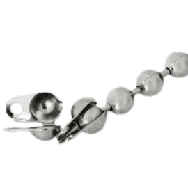 Ball chain eindkapje voor ball chain 2mm zilver