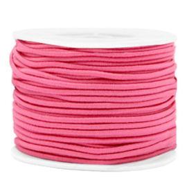 Koord elastiek 2 mm. azalea roze, per meter - elastisch koord